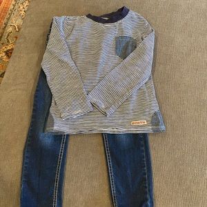 Toddler Hudson Jeans and Long Sleeve Shirt Size 4T